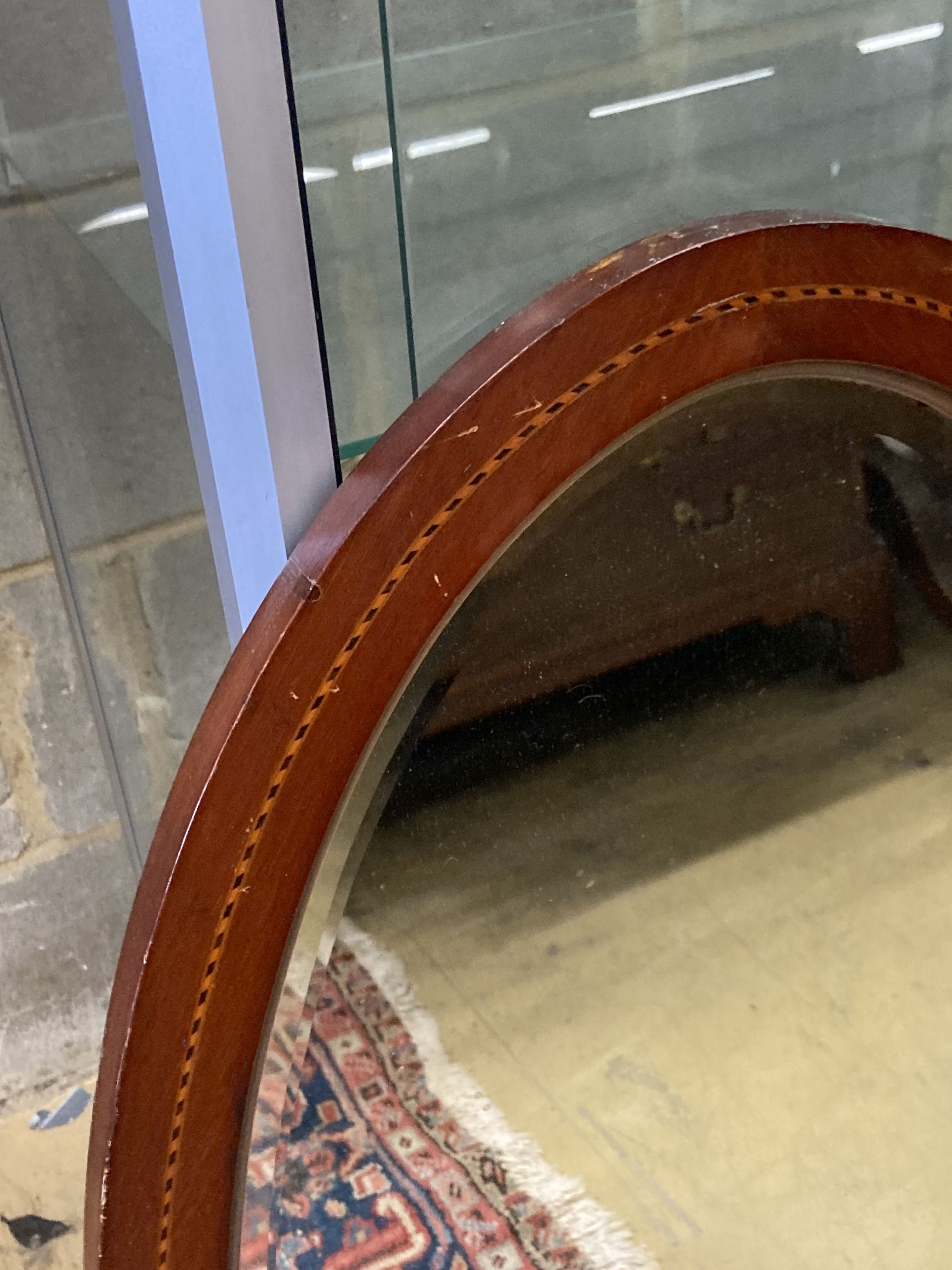 Two Edwardian mahogany inlaid Edwardian mirrors